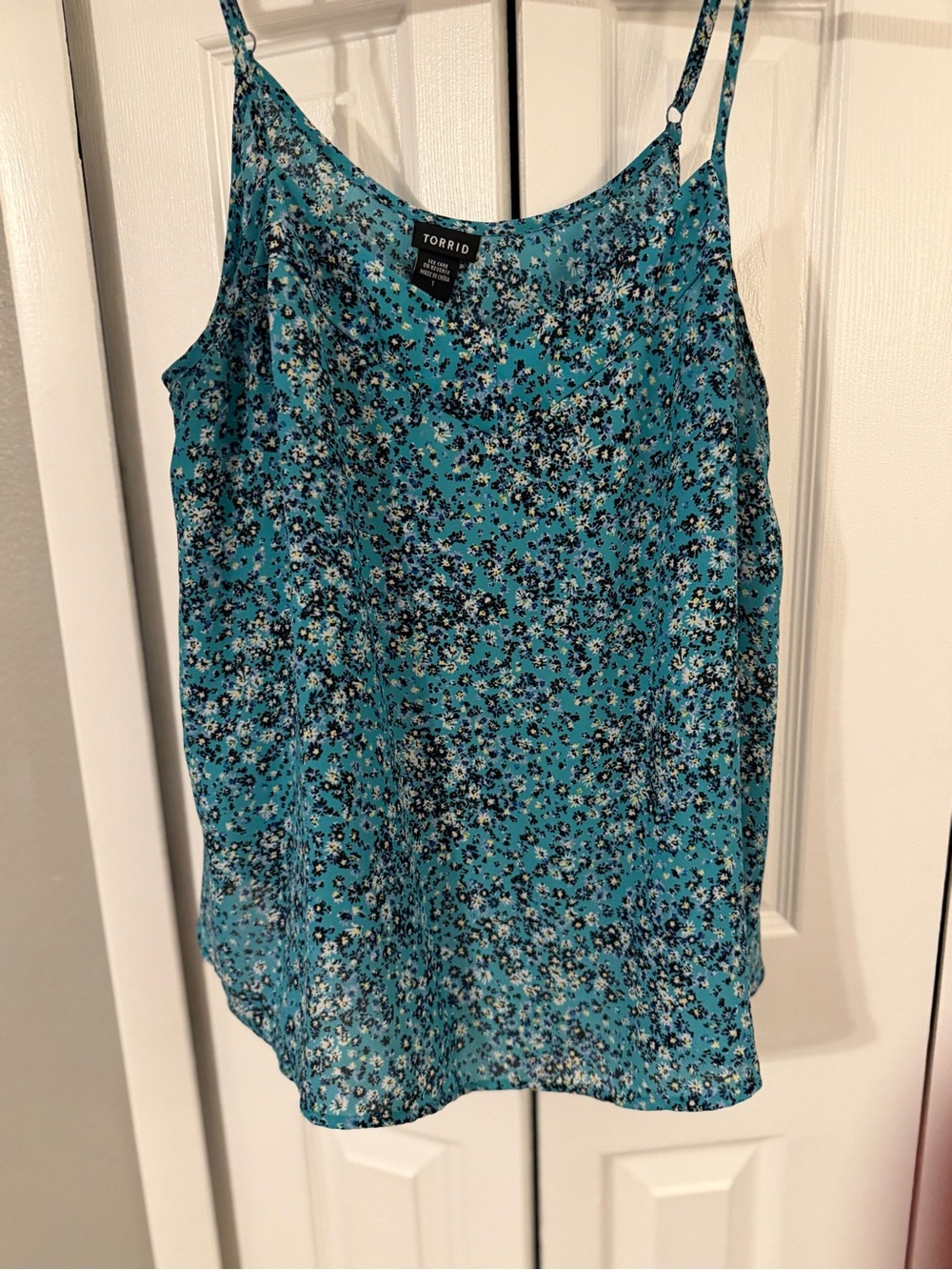 torrid Teal Floral Satin Cami
